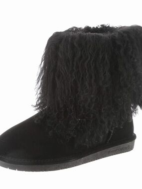 BearPaw Boo Fur Lined Black Boots